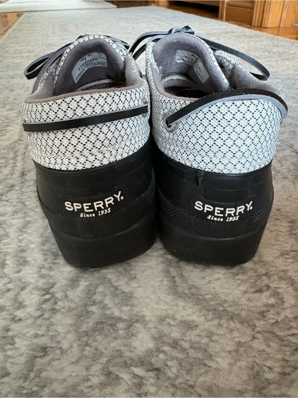 Sperry Black and White Waterproof Duck Boots